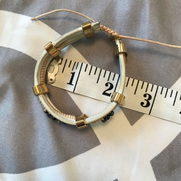 J Crew leather gold and beaded cuff - Picture 7 of 7